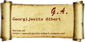 Georgijevits Albert névjegykártya